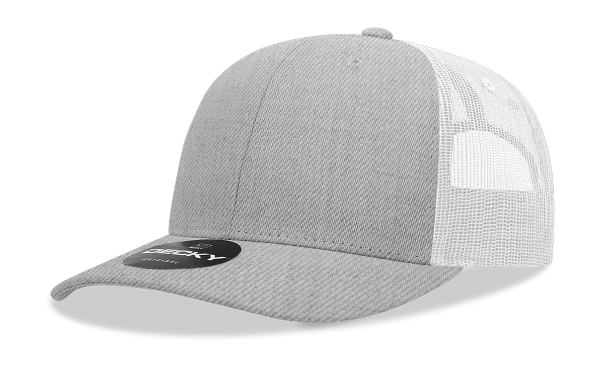 Decky 6 Panel Mid Profile Structured Cotton Blend Trucker | Decky 6021