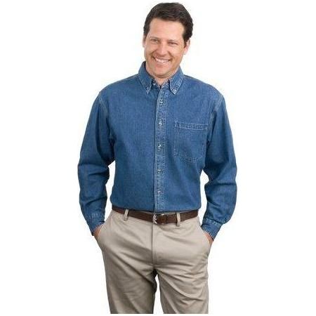 Heavyweight Denim Shirt Dark Blue Stonewashed Small