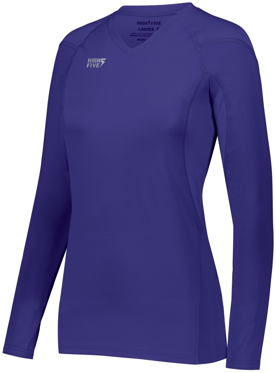 HighFive Girls TruHit Long Sleeve Jersey 342213 PURPLE (HLW) S