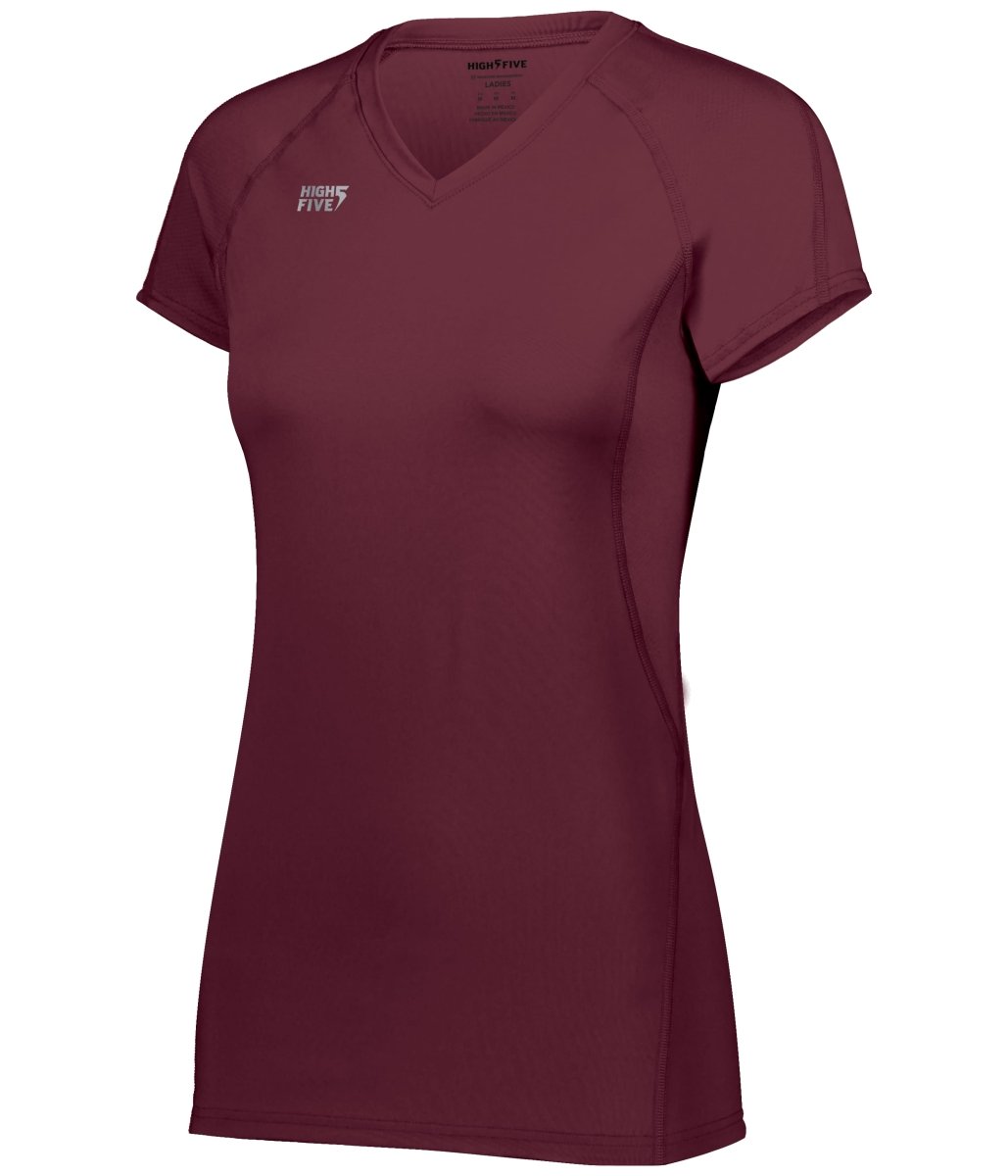HighFive Ladies TruHit Short Sleeve Jersey 342222 MAROON (HLW) S