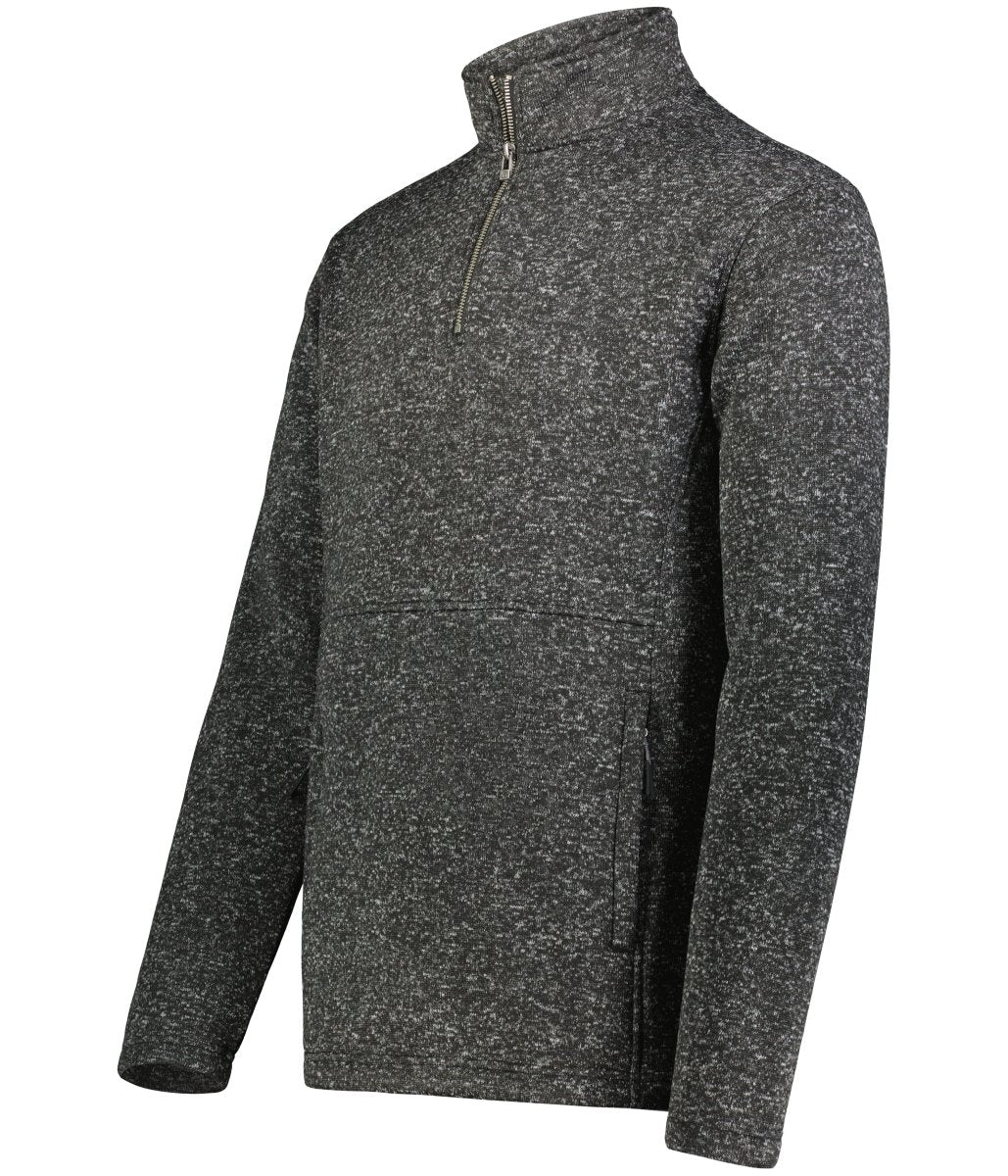 Holloway Alpine Sweater Fleece 1/4 Zip Pullover 223540 BLACK HEATHER S