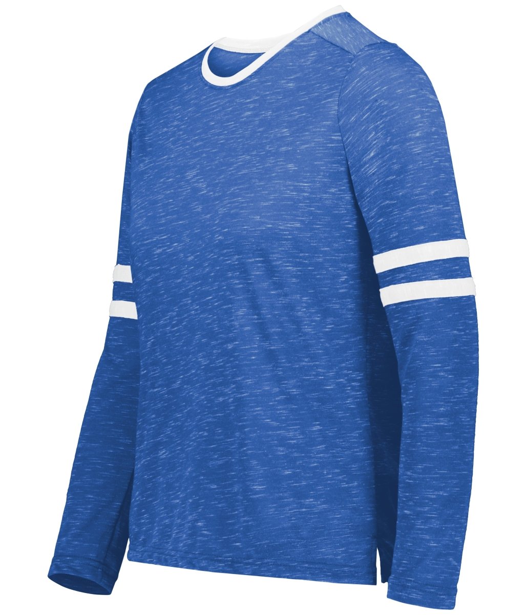 Holloway Girls Monterey Long Sleeve Tee 223346 ROYAL HEATHER/WHITE S