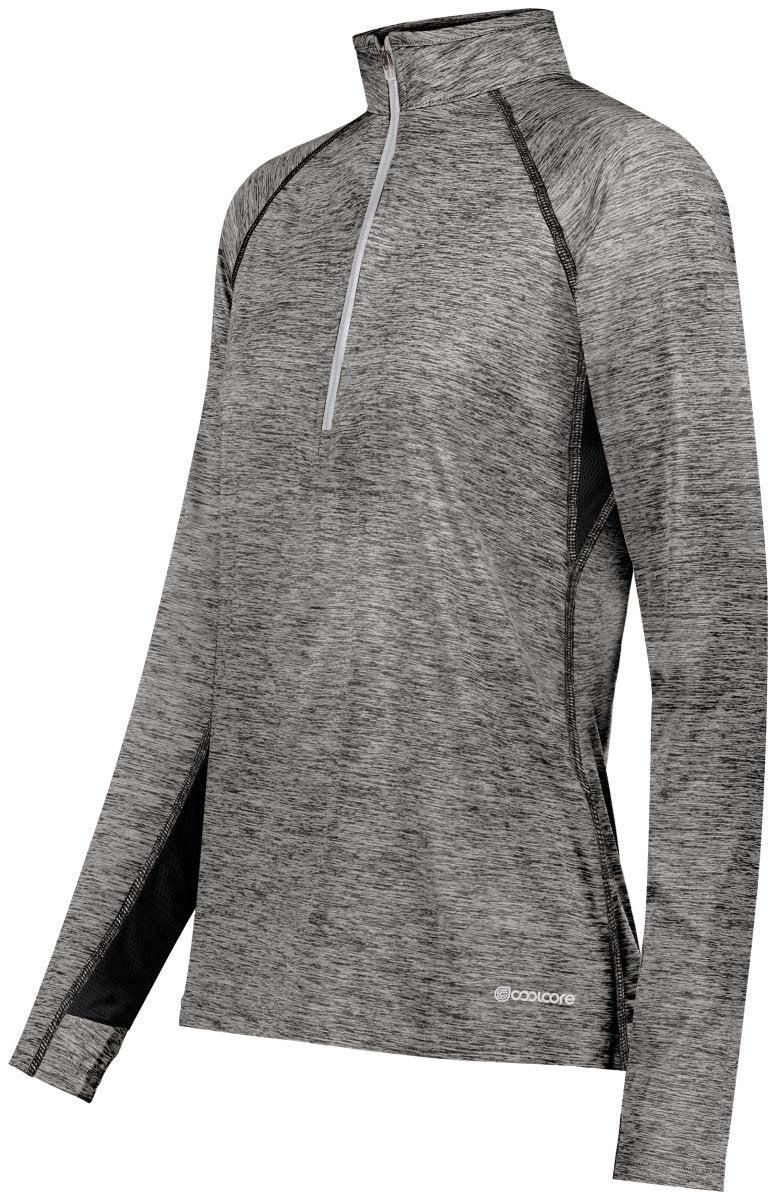 Holloway Ladies Electrify 1/2 Zip Pullover Powered by Coolcore® 222774 BLACK HEATHER S