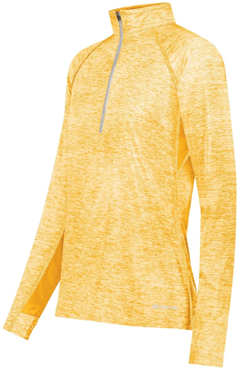 Holloway Ladies Electrify 1/2 Zip Pullover Powered by Coolcore® 222774 GOLD HEATHER S