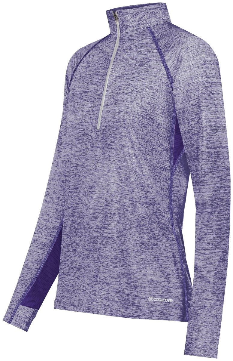 Holloway Ladies Electrify 1/2 Zip Pullover Powered by Coolcore® 222774 PURPLE HEATHER S