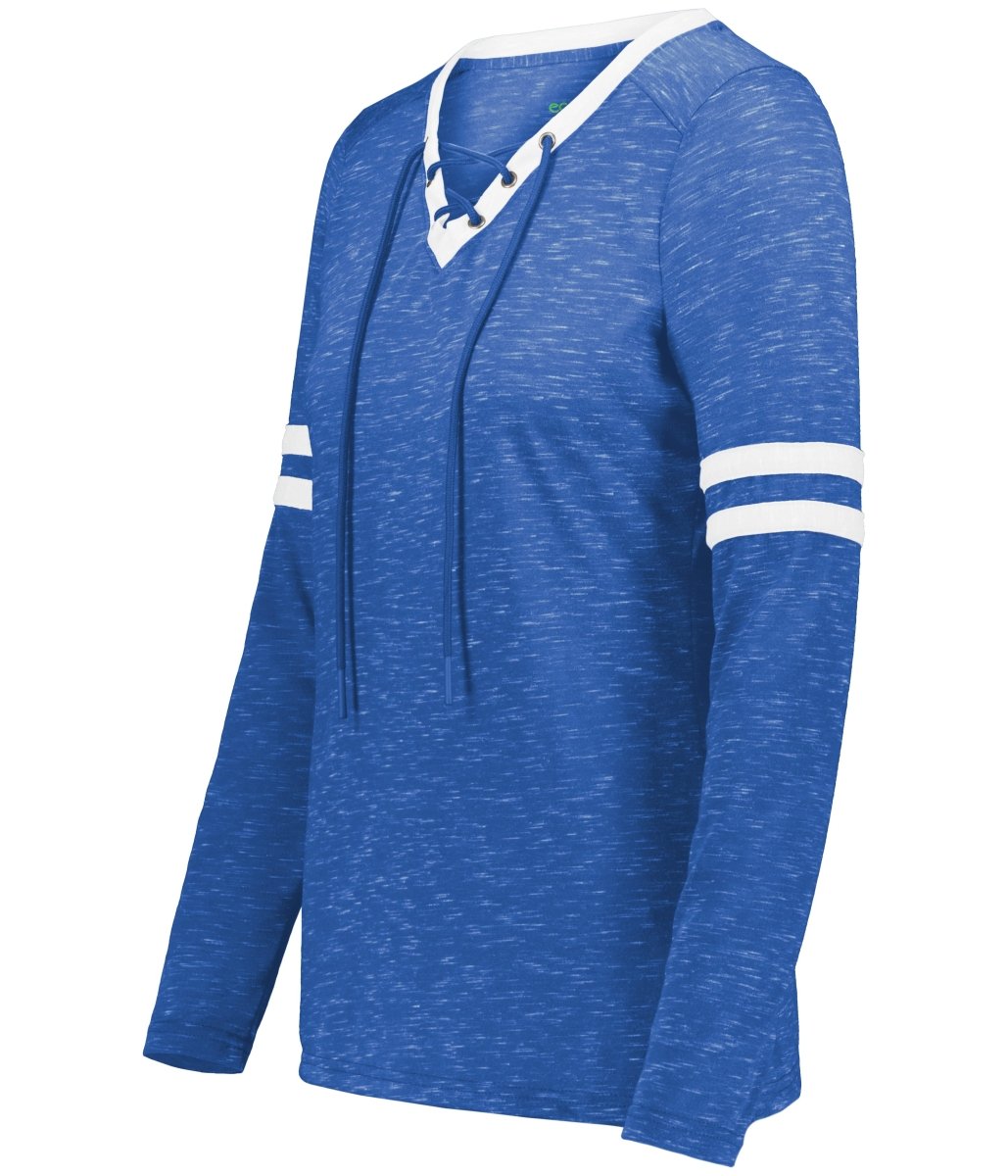 Holloway Ladies Monterey Long Sleeve Tee 223246 ROYAL HEATHER/WHITE S