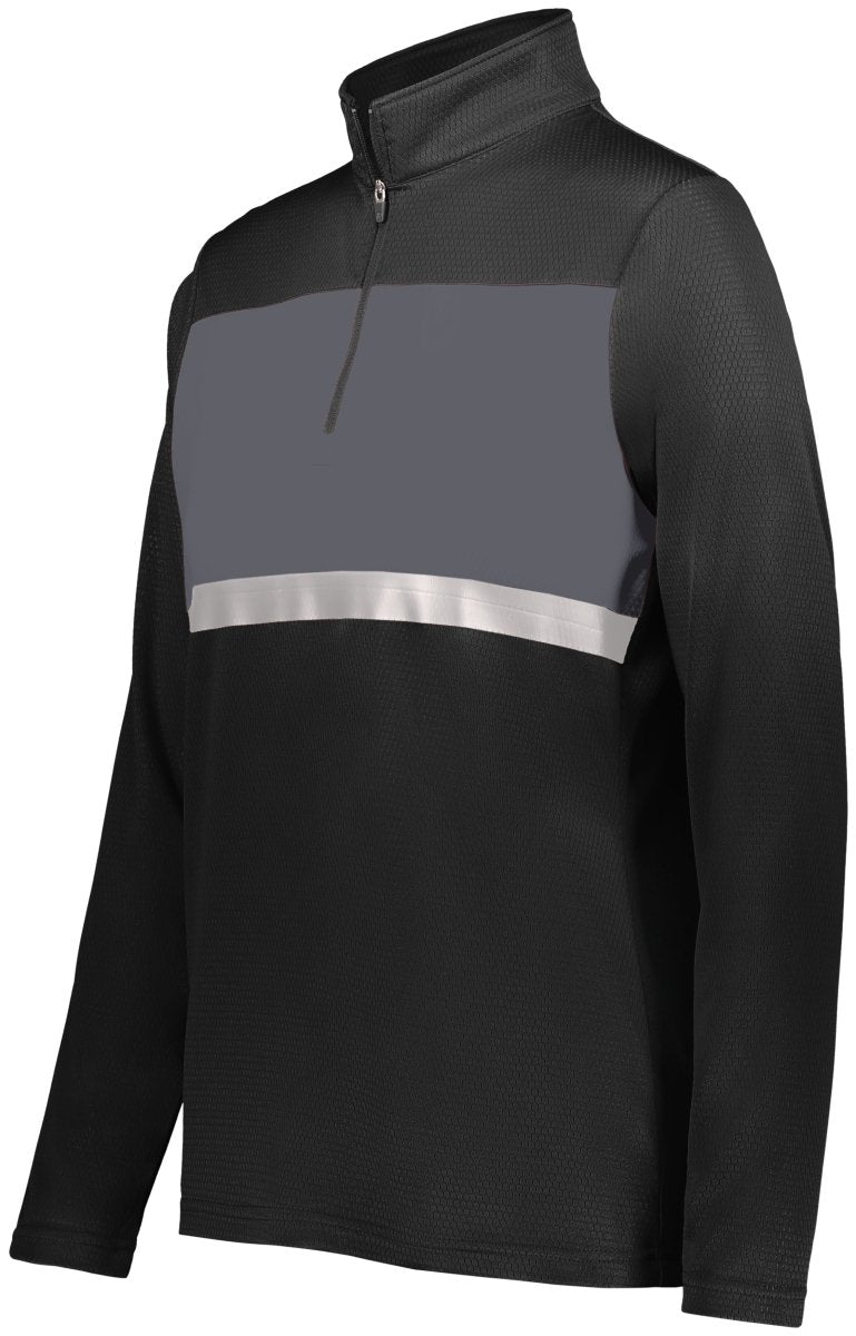 Holloway Ladies Prism Bold 1/4 Zip Pullover 222791 BLACK/CARBON S