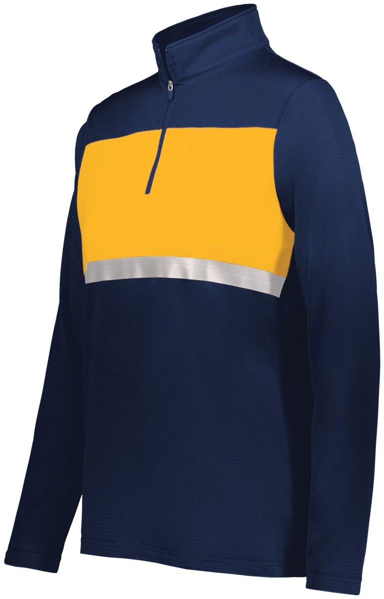Holloway Ladies Prism Bold 1/4 Zip Pullover 222791 NAVY/GOLD S