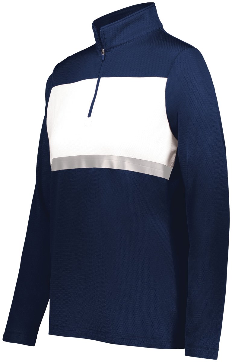 Holloway Ladies Prism Bold 1/4 Zip Pullover 222791 NAVY/WHITE S