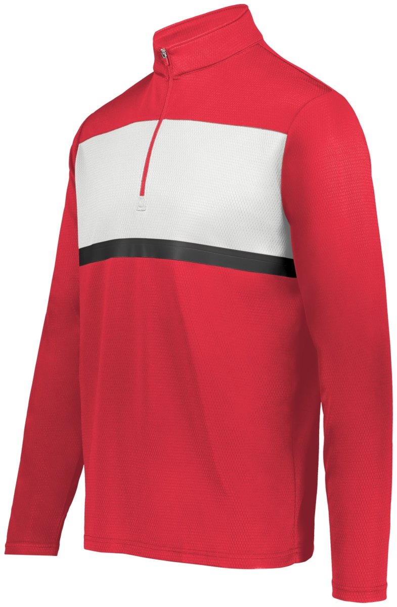Holloway Prism Bold 1/4 Zip Pullover 222591 SCARLET/WHITE S