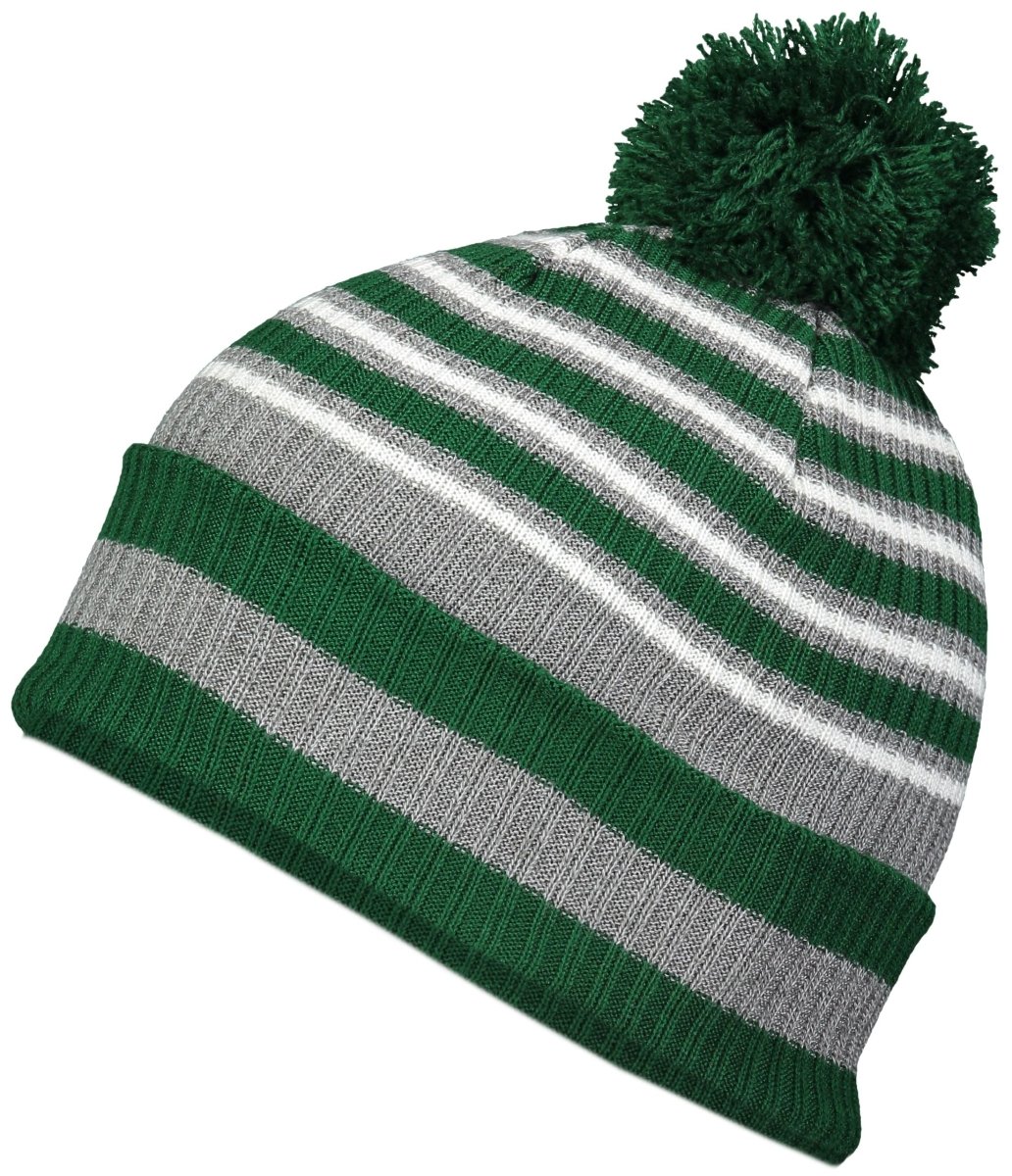 Holloway Spirit Pom Beanie 223815 DARK GREEN/HEATHER GREY/WHITE OS