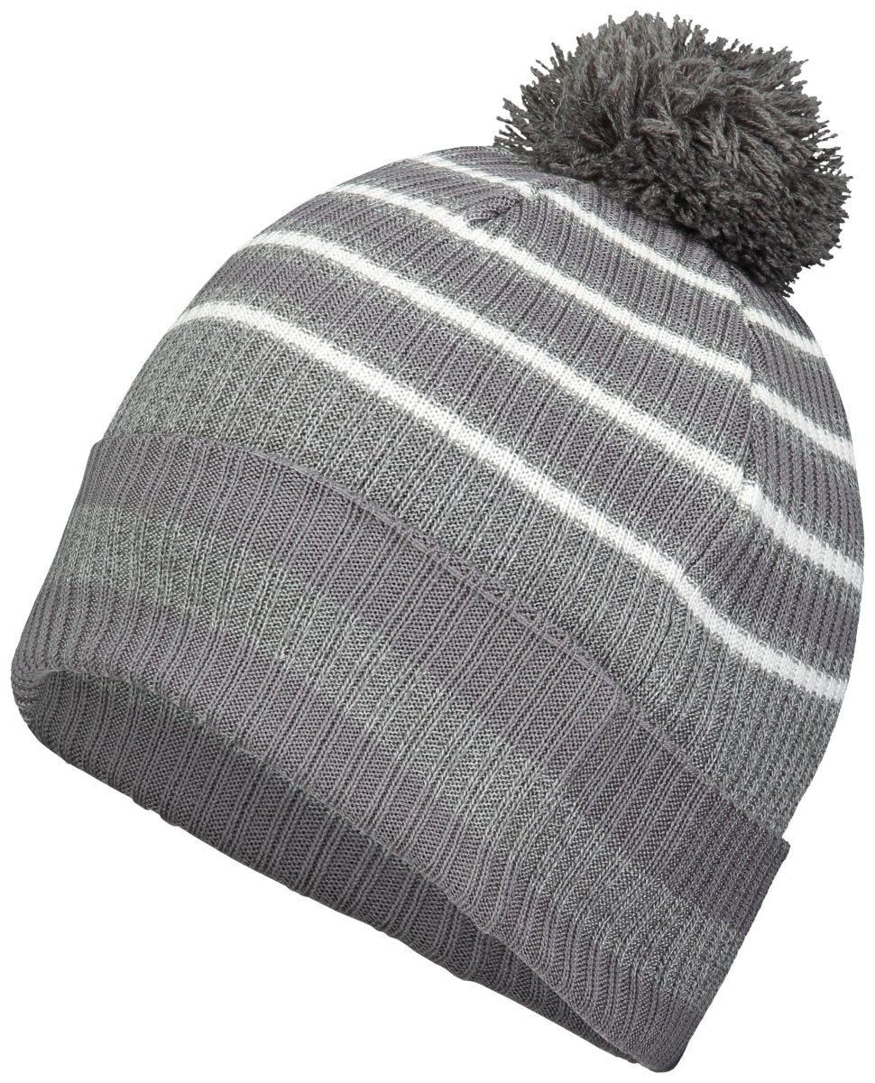 Holloway Spirit Pom Beanie 223815 GRAPHITE/HEATHER GREY/WHITE OS