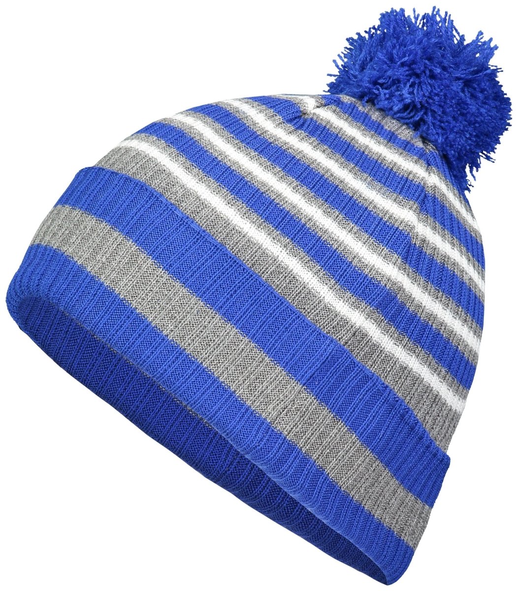 Holloway Spirit Pom Beanie 223815 ROYAL/HEATHER GREY/WHITE OS
