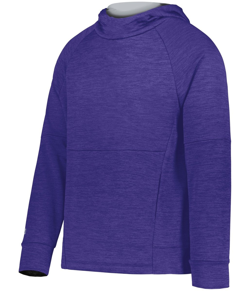 Holloway Youth All - Pro Performance Fleece Hoodie 223680 PURPLE HEATHER/SILVER S