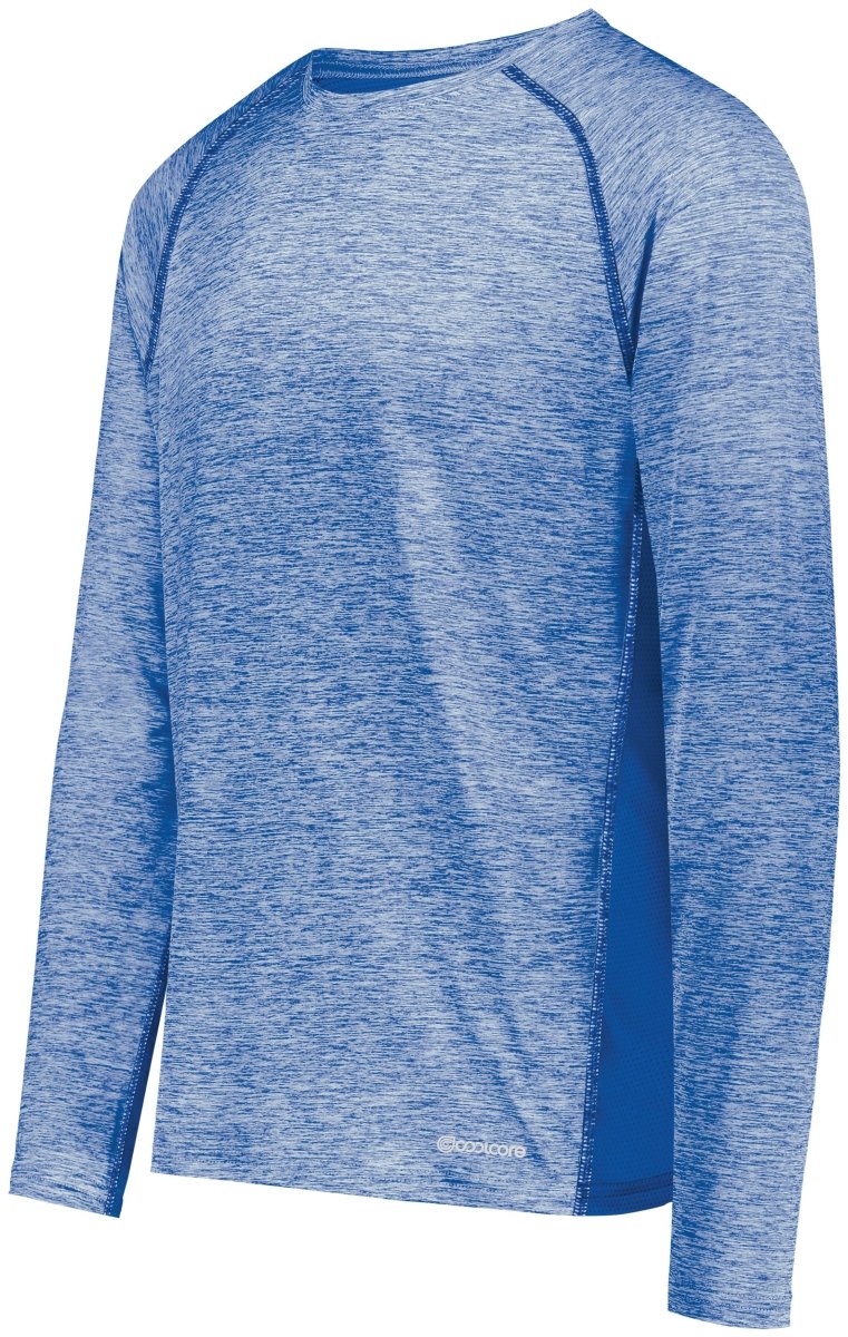 Holloway Youth Electrify Long Sleeve Tee Powered by Coolcore® 222670 ROYAL HEATHER S