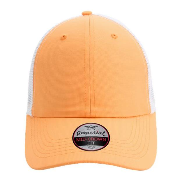Imperial The Original Sport Mesh Cap - Imperial X210SM Melon Orange/ White Adjustable Hats