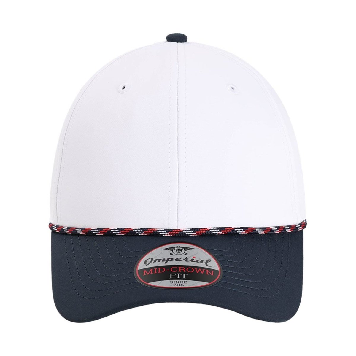 Imperial The Wingman Cap - Imperial 7054 White/ Navy/ Navy/ Red/ White Adjustable Hats