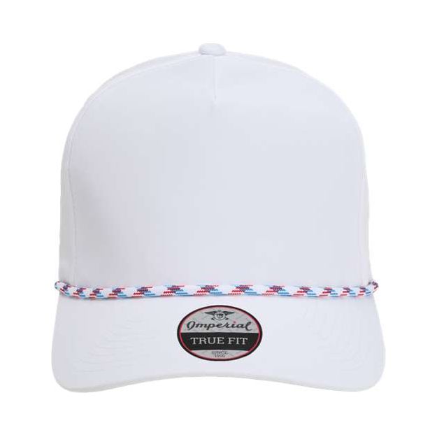 Imperial The Wrightson Cap - Imperial 5054 White/ Light Blue - Red Adjustable Golf Caps