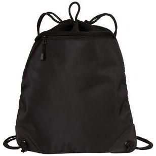 Improved Cinch Pack with Mesh Trim Black Drawstring Bags