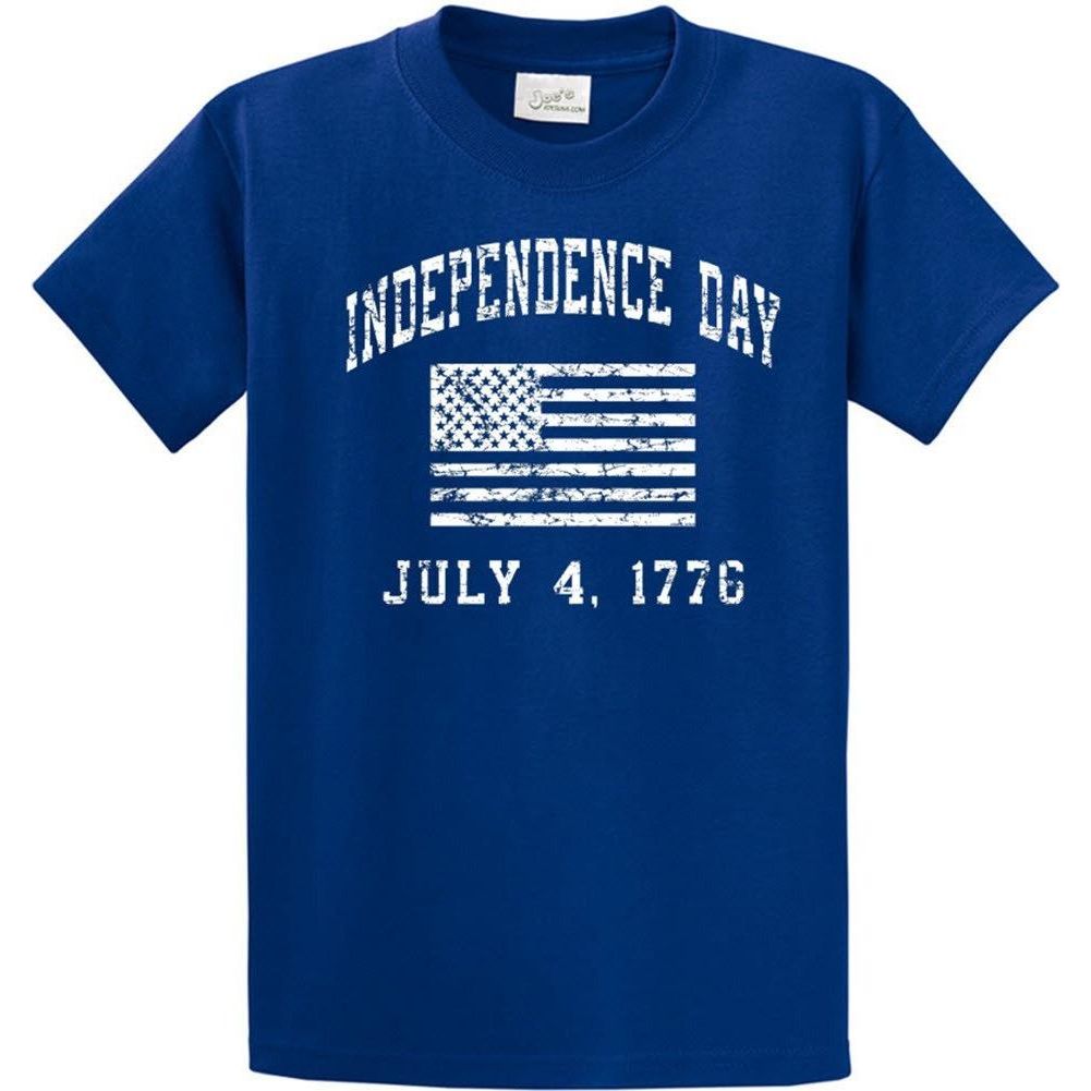 Independence Day 4th of July - Cotton T-Shirts - Regular, Big and Tall Royal 4XLT Short Sleeve T-Shirts