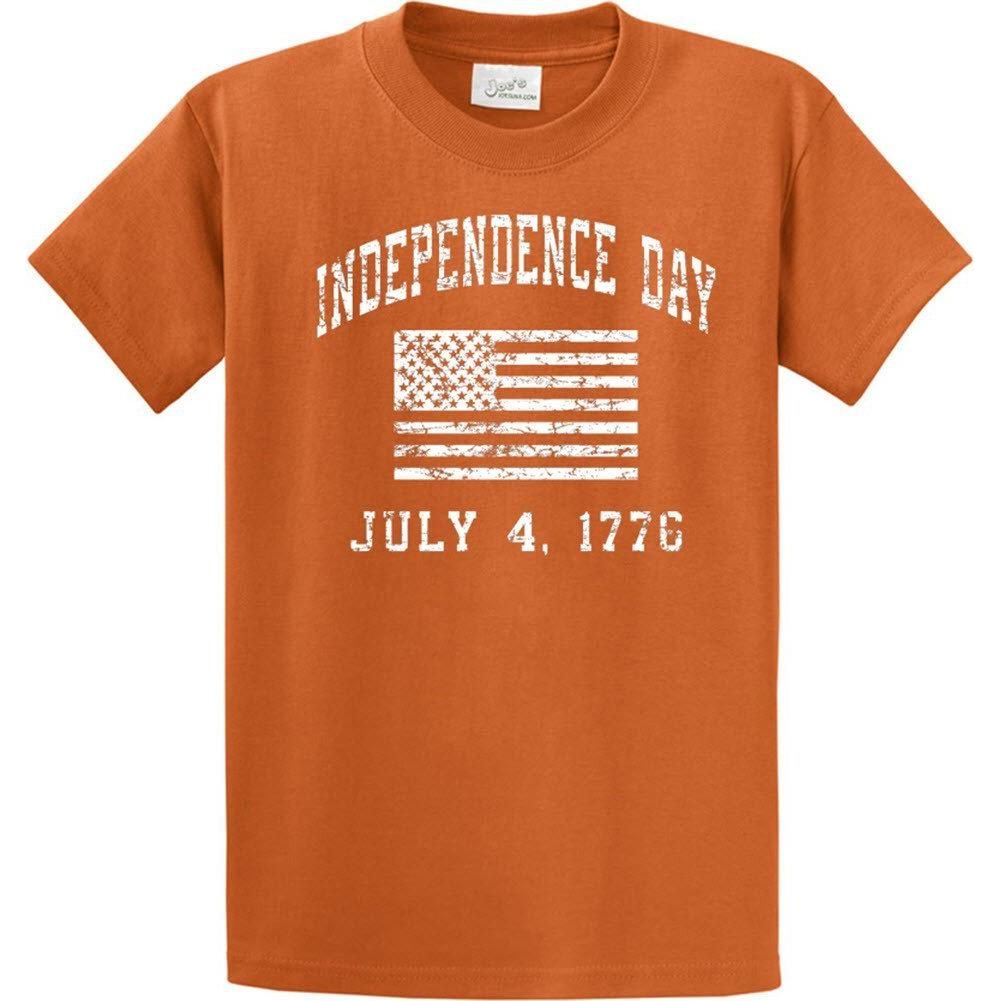Independence Day 4th of July - Cotton T-Shirts - Regular, Big and Tall Texas Orange 2XLT Short Sleeve T-Shirts