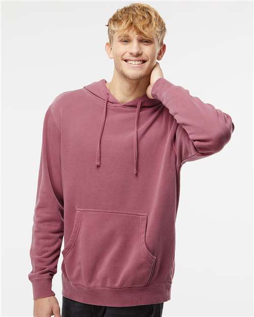Independent Trading Co. Unisex Midweight Pigment - Dyed Hooded Sweatshirt - Independent Trading Co. PRM4500 Pigment Maroon XS Hoodies