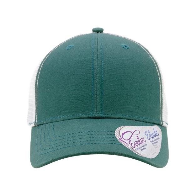 Infinity Her Women's Modern Trucker Cap - Infinity Her CHARLIE Emerald/ White Adjustable Women's Caps
