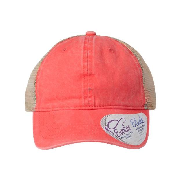 Infinity Her Women's Washed Mesh - Back Cap - Infinity Her TESS Sherbet/ Stripes Adjustable Hats