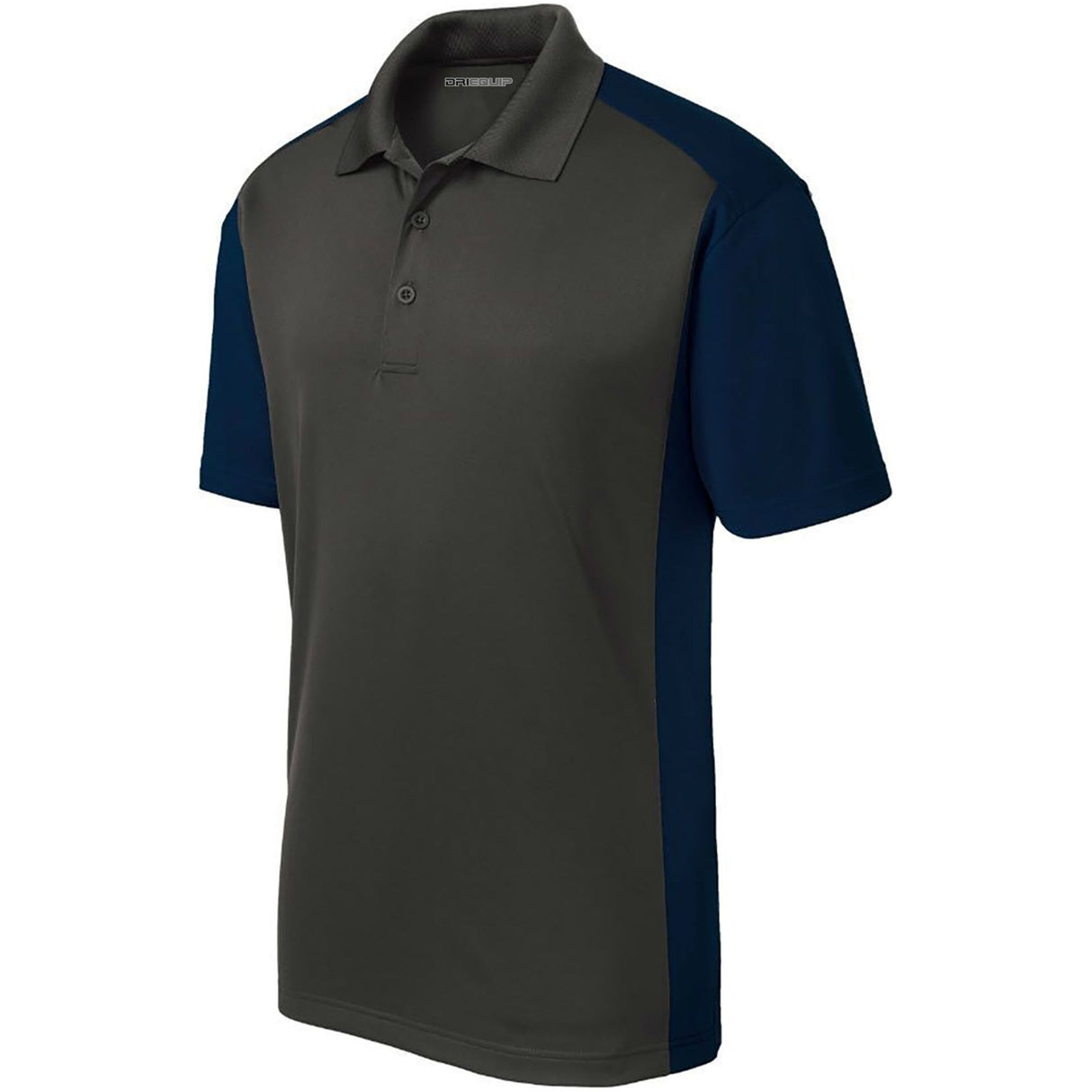 Men's Colorblock Micropique Sport-Wick Polo Polos/Knits DRI-EQUIP Iron Grey / True Navy X-Small