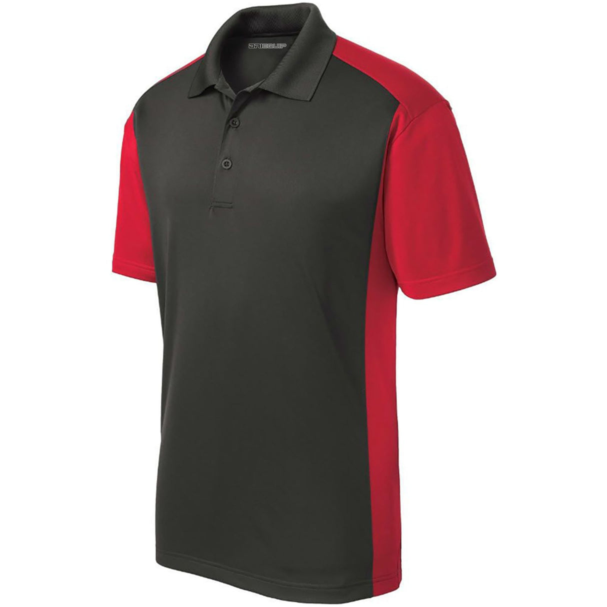 Men's Colorblock Micropique Sport-Wick Polo Polos/Knits DRI-EQUIP Iron Grey / True Red X-Small