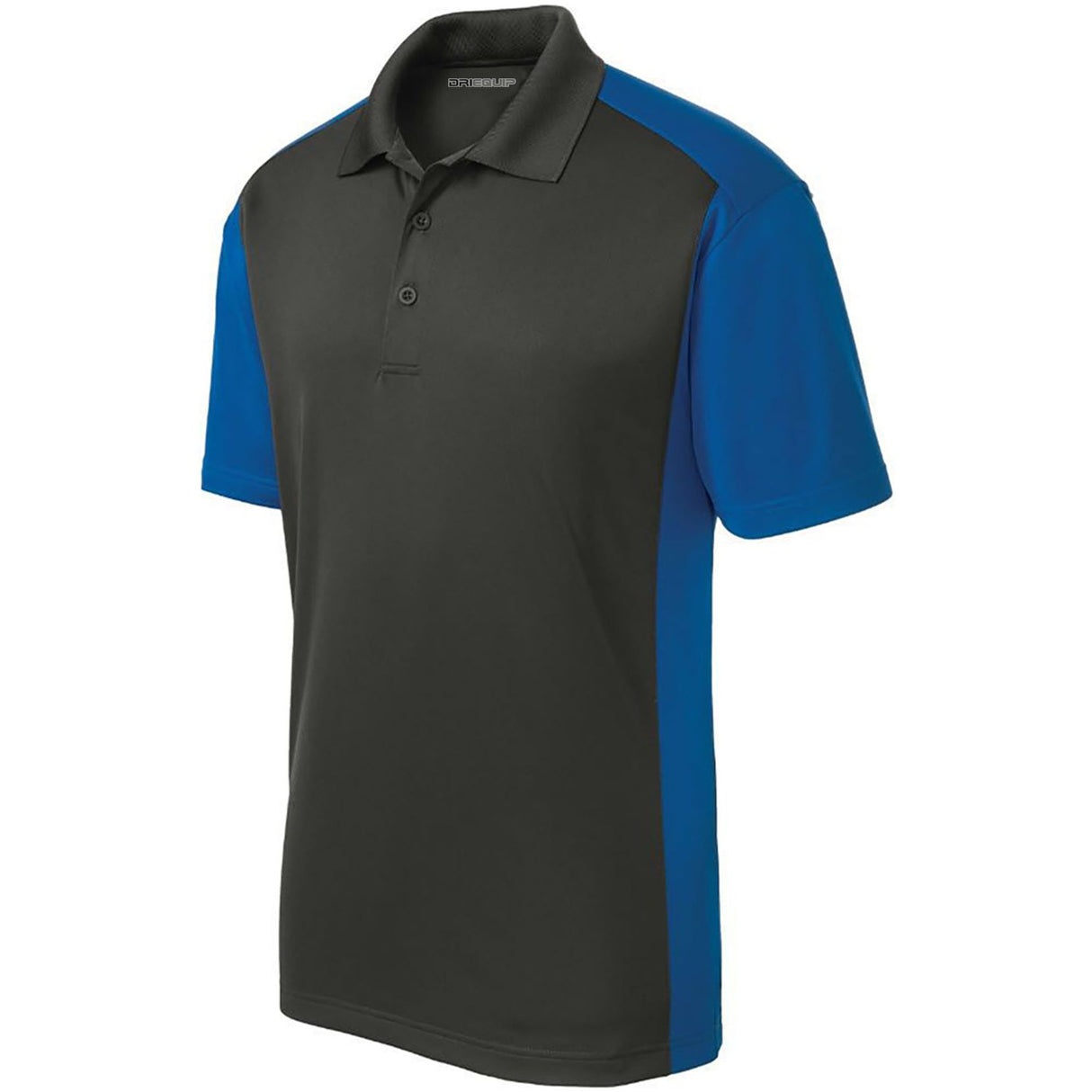 Men's Colorblock Micropique Sport-Wick Polo Polos/Knits DRI-EQUIP Iron Grey / True Royal X-Small