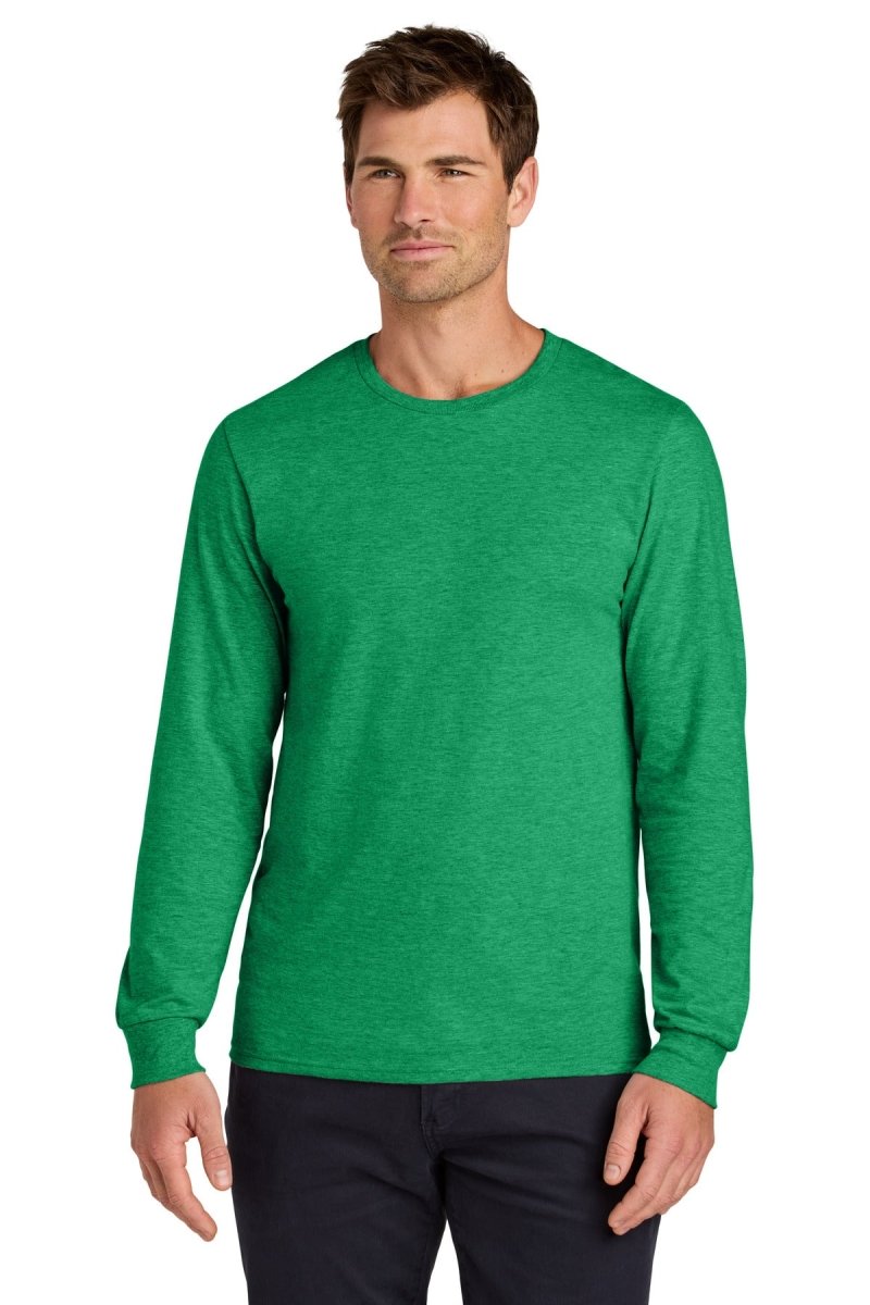 Jerzees Classics ™ Unisex Cotton Long Sleeve T-Shirt 363L - Jerzees 363L Retro Heather Green S T-Shirts
