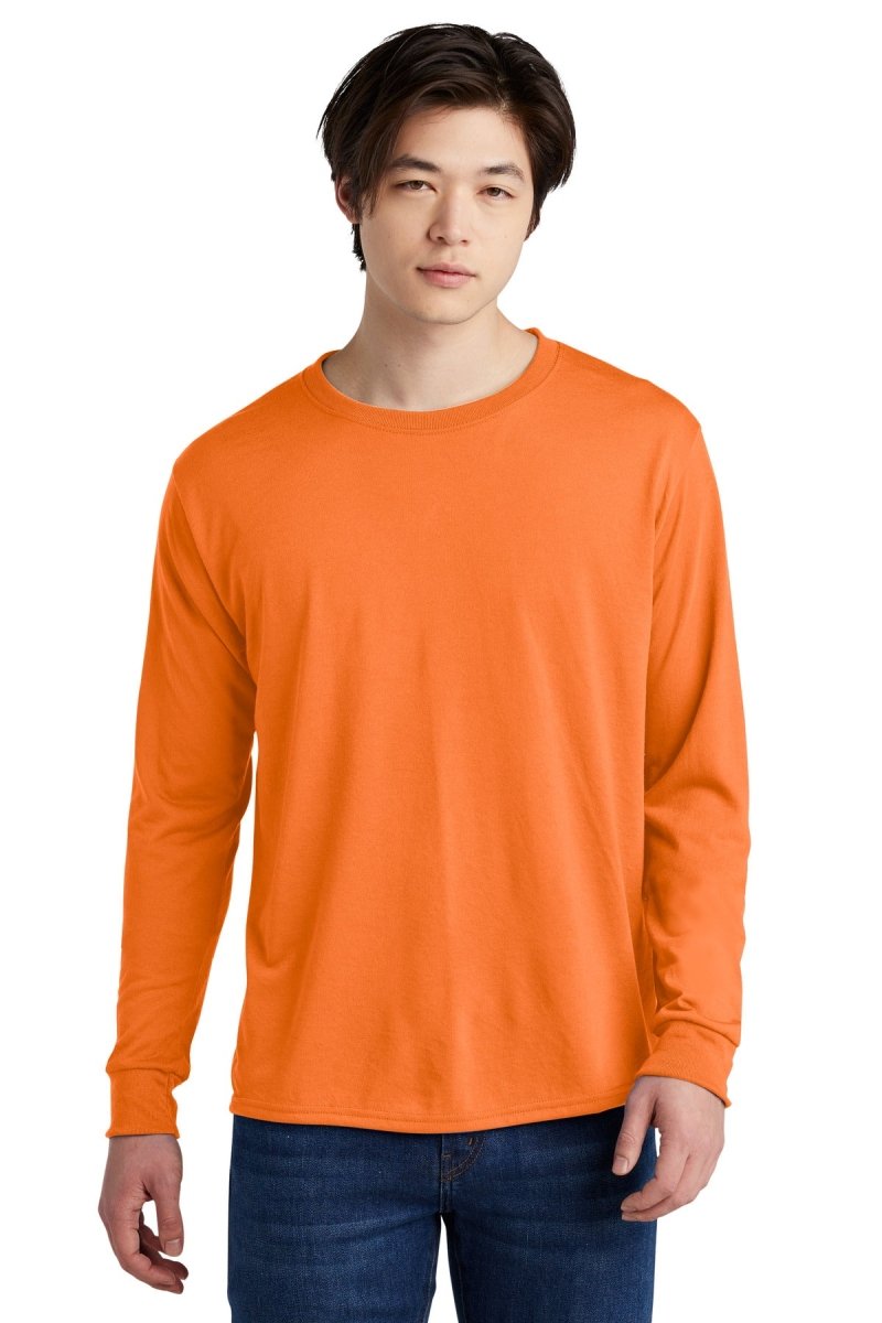Jerzees ® Dri - Power ® 100% Polyester Long Sleeve T-Shirt 21LS - Jerzees 21LS Safety Orange S T-Shirts