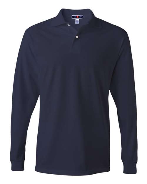 JERZEES Men's SpotShield® 50/50 Long Sleeve Polo - JERZEES 437MLR J. Navy L
