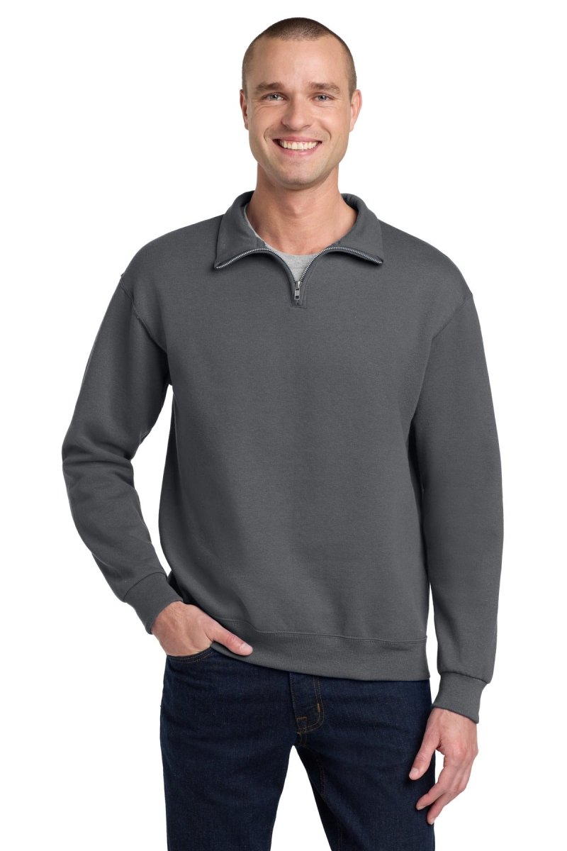 Jerzees ® - NuBlend ® 1/4 - Zip Cadet Collar Sweatshirt. 995M - Jerzees 995M Charcoal Grey S Sweatshirts/Fleece