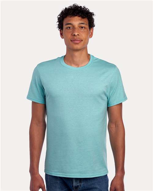 JERZEES Premium Blend Ring - Spun T-Shirt - Simply Aqua Heather - JERZEES 560MR Simply Aqua Heather L Short Sleeve T-Shirts