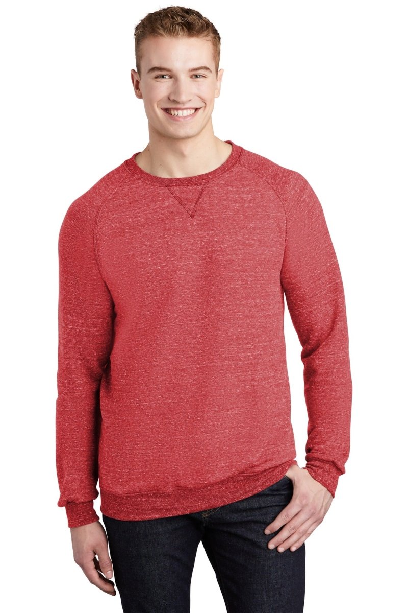 Jerzees ® Snow Heather French Terry Raglan Crew 91M - Jerzees 91M Red S Sweatshirts/Fleece