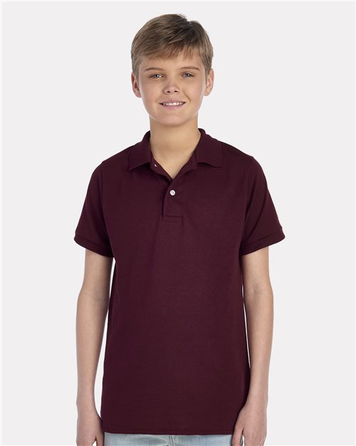 JERZEES SpotShield® Youth 50/50 Polo - JERZEES 437YR Light Blue XL
