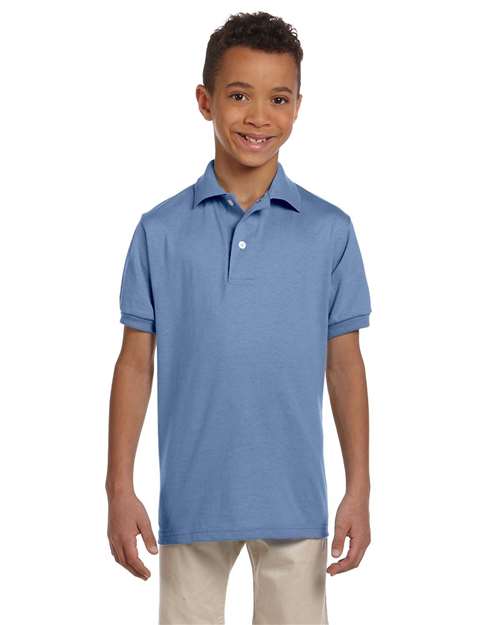 JERZEES SpotShield® Youth 50/50 Polo - JERZEES 437YR Light Blue XL