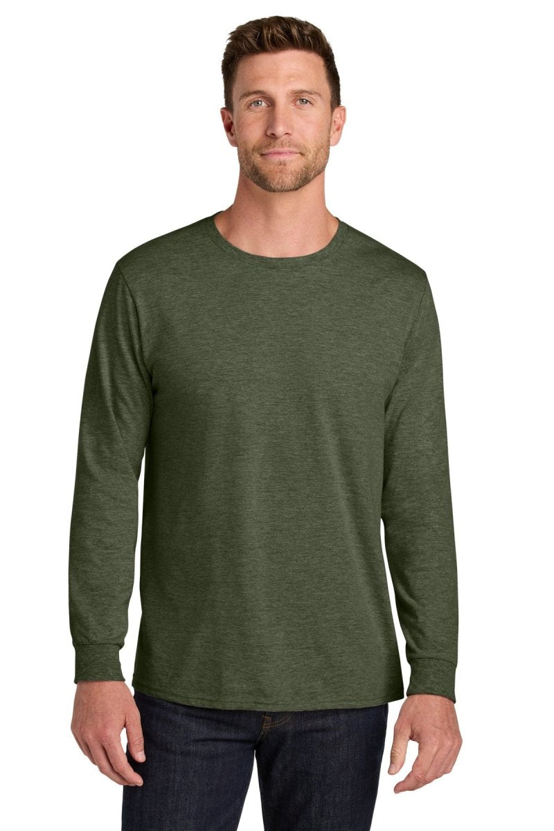 Jerzees Ultimate ™ Unisex Ring Spun Long Sleeve T-Shirt IC46L - Jerzees IC46L Military Green Heather S T-Shirts