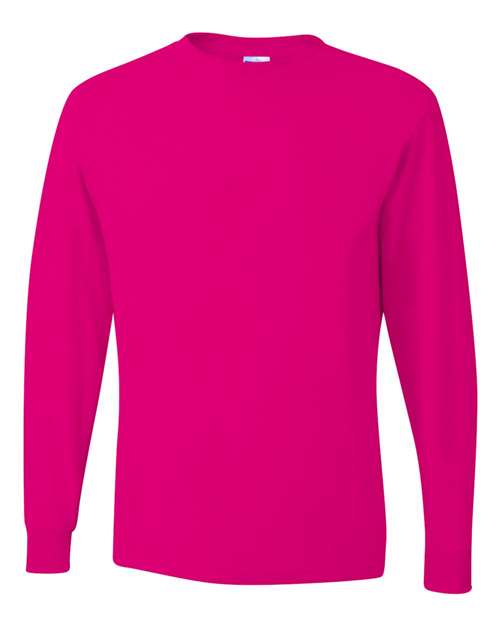 JERZEES Unisex Dri - Power® Long Sleeve 50/50 T-Shirt - JERZEES 29LSR Cyber Pink S Short Sleeve T-Shirts