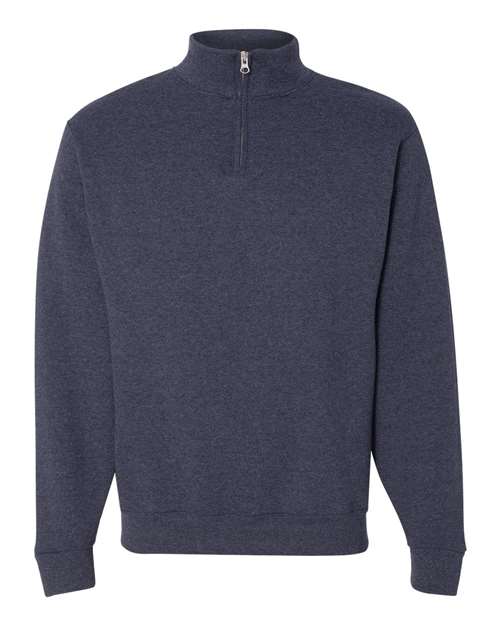 JERZEES Unisex Nublend® Cadet Collar Quarter - Zip Sweatshirt - JERZEES 995MR Vintage Heather Navy M Zip Hoodies