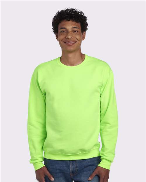 JERZEES Unisex NuBlend® Crewneck Sweatshirt - JERZEES 562MR Neon Green S Crewneck Sweatshirts