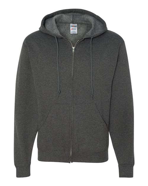 JERZEES Unisex NuBlend® Full - Zip Hooded Sweatshirt - JERZEES 993MR Black Heather S Zip Hoodies
