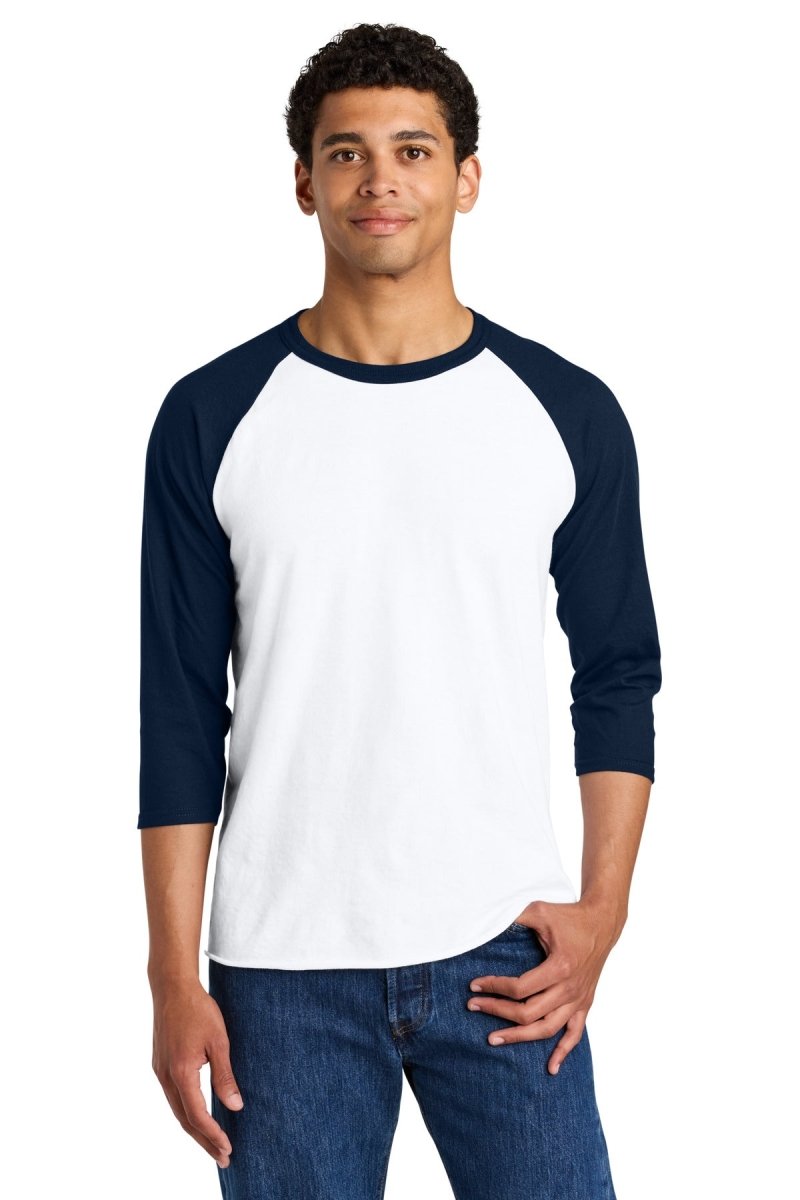 Jerzees ® Unisex Premium Blend Combed Ring Spun 3/4 - Sleeve Raglan 560R - Jerzees 560R White/ J. Navy S T-Shirts