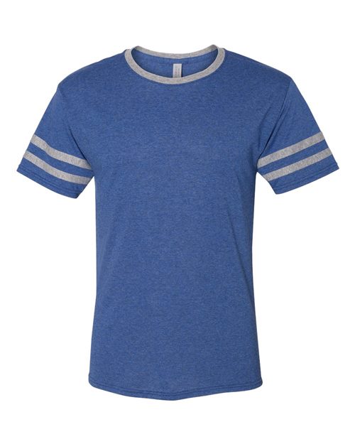 JERZEES Unisex Triblend Varsity Ringer T-Shirt - JERZEES 602MR Black Heather/ Oxford S Short Sleeve T-Shirts