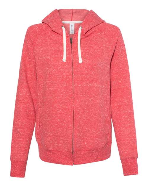 JERZEES Women's Snow Heather French Terry Full - Zip Hooded Sweatshirt - JERZEES 92WR Red S Zip Hoodies