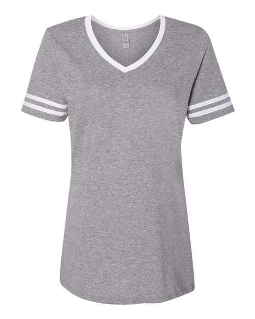 JERZEES Women's Varsity Triblend V - Neck T-Shirt - JERZEES 602WVR Oxford/ White S Short Sleeve T-Shirts