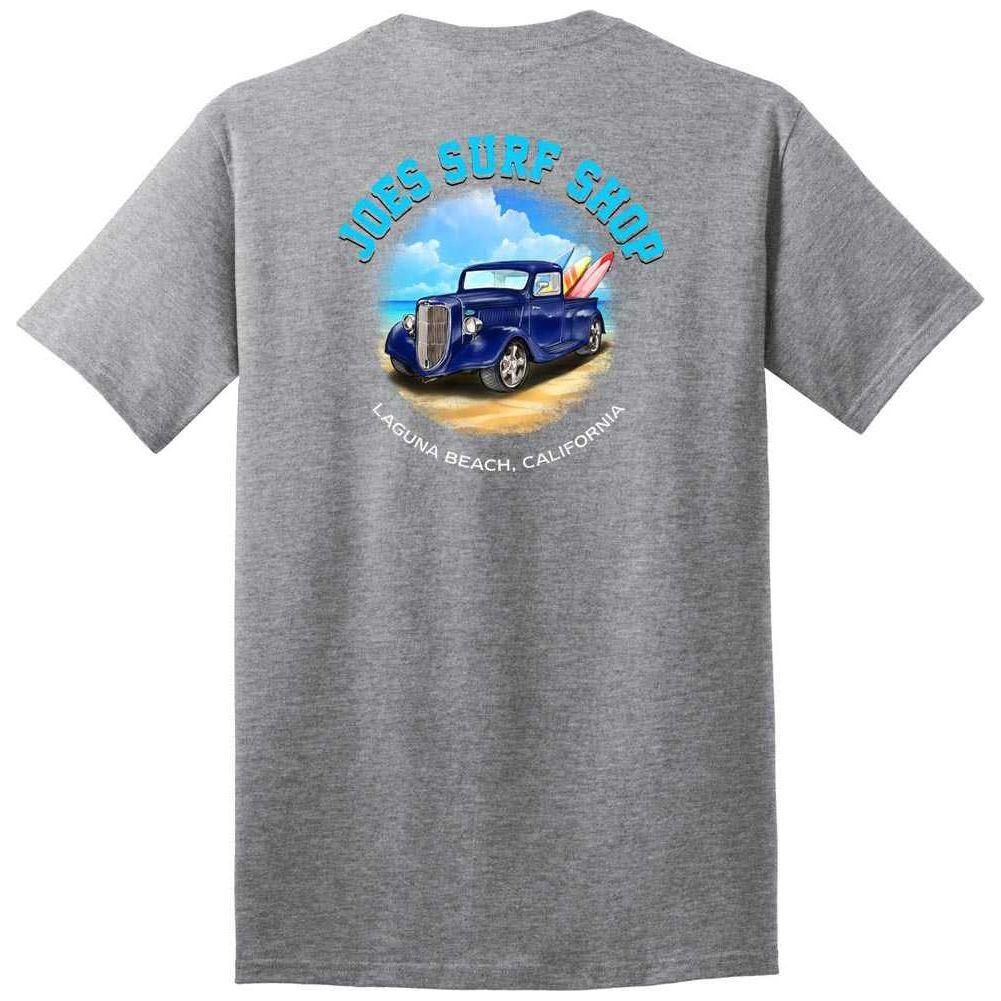 Joe's Surf Truck Design Heavyweight Cotton T-Shirts in Regular, Big and Tall Small Athletic Heather Short Sleeve T-Shirts