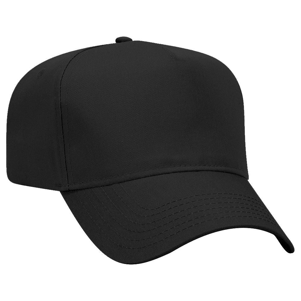 Joe's USA 5 Panel, Mid Profile Baseball Cap | Joe's USA J88069 Black Caps